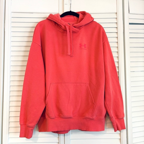 Under Armour Hot Pink Hoodie Pullover Sweatshirt Women’s Size Large L - Picture 1 of 4